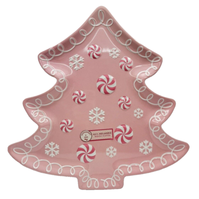 ★ yukollection★ピンクバラプレート★お家★ツリーとプレゼント Peppermint & Pine Pink Christmas Tree Melamine Serving Tray