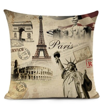 Kissenbezug Kissenbezug Paris Rom USA 45x45 cm 