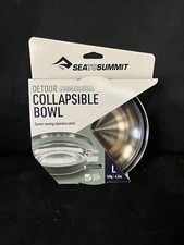 Sea to Summit Detour Stainless Steel Collapsible Bowl - Large Beluga Black