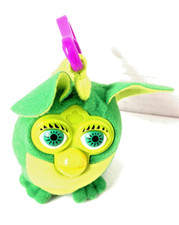 Furby Green Plush McDonald's Happy Meal 2000 Keychain Clip Toy