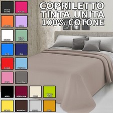 WELCHOME - COPRILETTO LEGGERO TINTA UNITA 100% COTONE VARI COLORI MADE IN ITALY