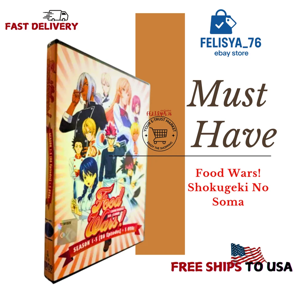 FOOD WARS! SHOKUGEKI NO SOMA (SEA 1-5) -DVD (86 EPS+5 OVA) ENG DUB SHIP FROM US - Image 4 of 4
