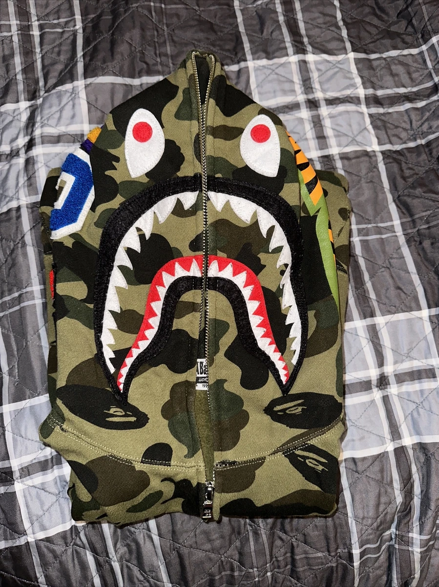 BAPE 1st Camo Shark Full Zip Hoodie Green - Authentic, Size Medium FW18  Green | eBay