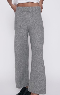 Knit Trousers Joggers Grey Wool, ZARA 