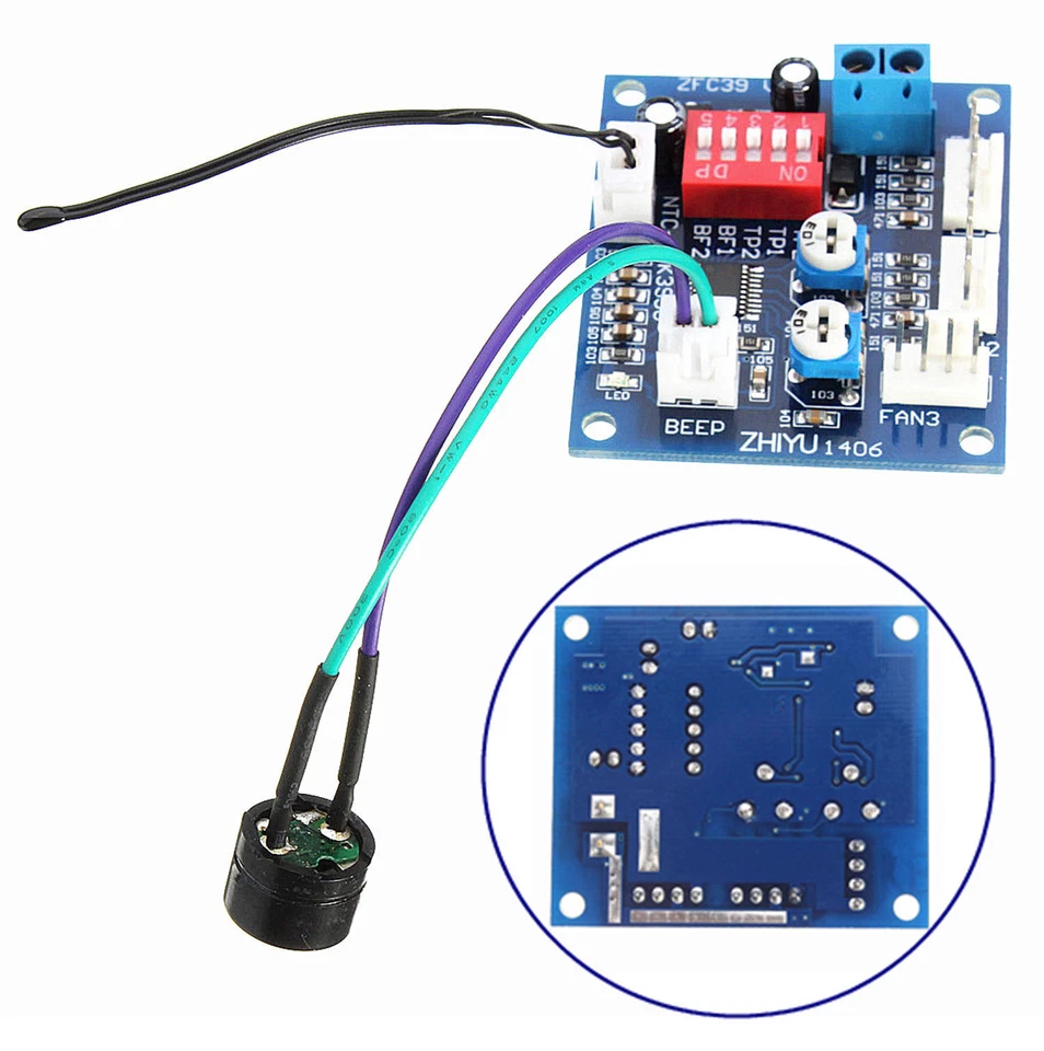 DC 12V PWM PC CPU Fan Temperature Control Speed Controller Board 5*4.3cm BS - Image 2 of 2