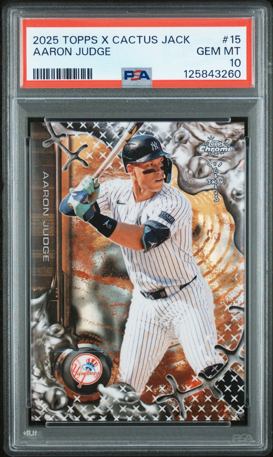 2025 Topps Chrome X Cactus Jack AARON JUDGE #15 New York Yankees PSA 10 view 1