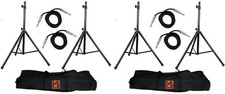 2 MR DJ SS750PKG Speaker Stand with Road Carrying Bag  2 1/4" 25' Cable