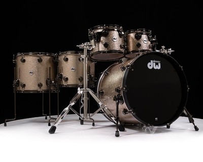 DW Collector's 6pc SSC Maple Nickel Sparkle Glass w/Black Nickel