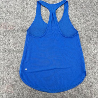 ルルレモン　タンクトップ　ブルー　4 Lululemon Womens Royal Blue Mesh Racerback Athletic Tank Top
