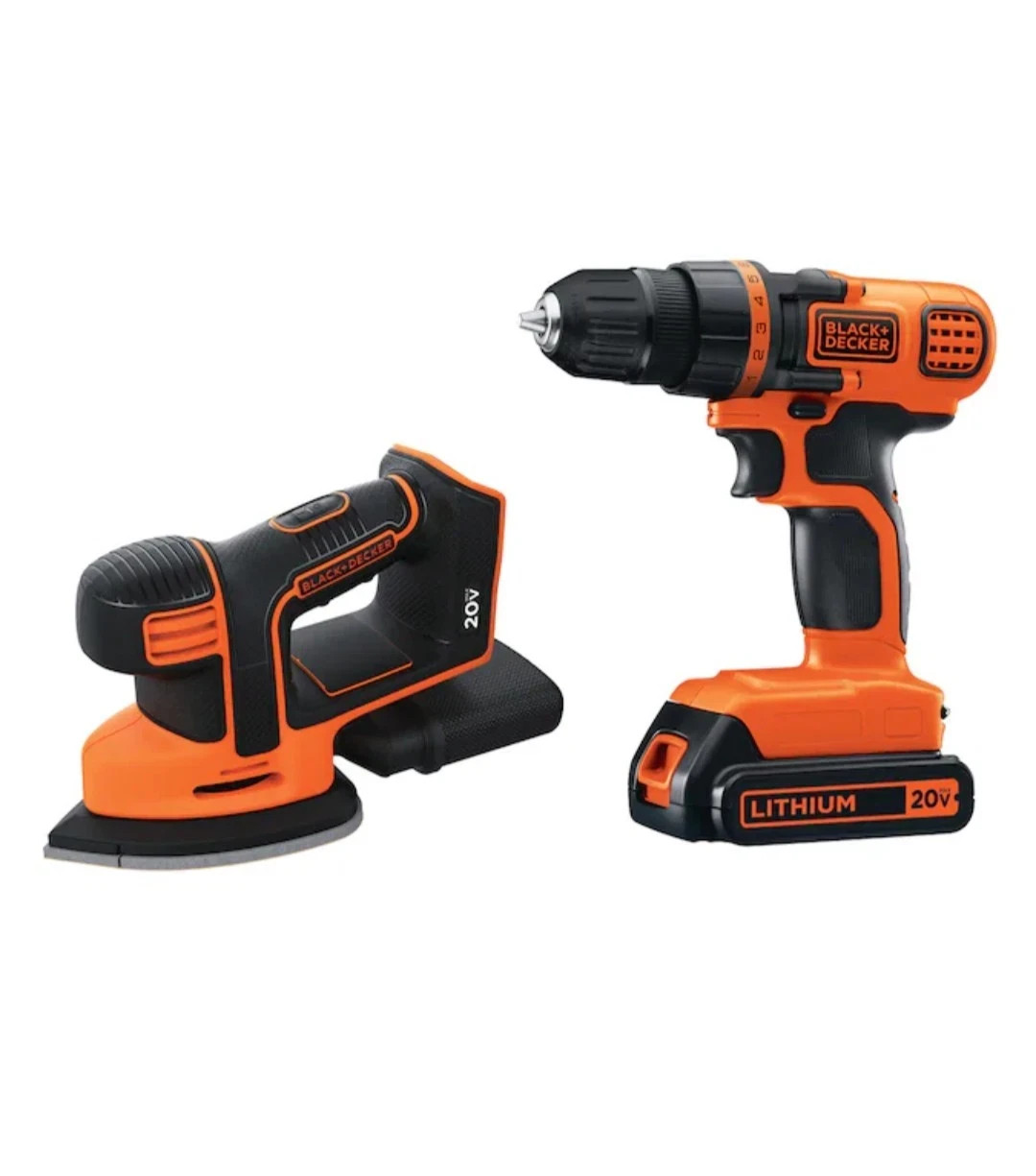 Brand NEW BLACK +DECKER 20V Drill Driver Sander Kit W/ Battery + Charger
