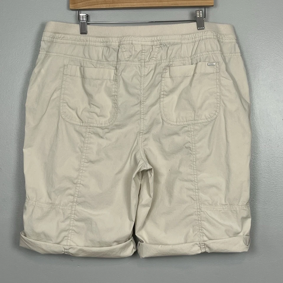 Chico’s 卡其色棉质氨纶卷带弹力腰百慕大短裤,XL 短款。 — 第 3/4 张图片