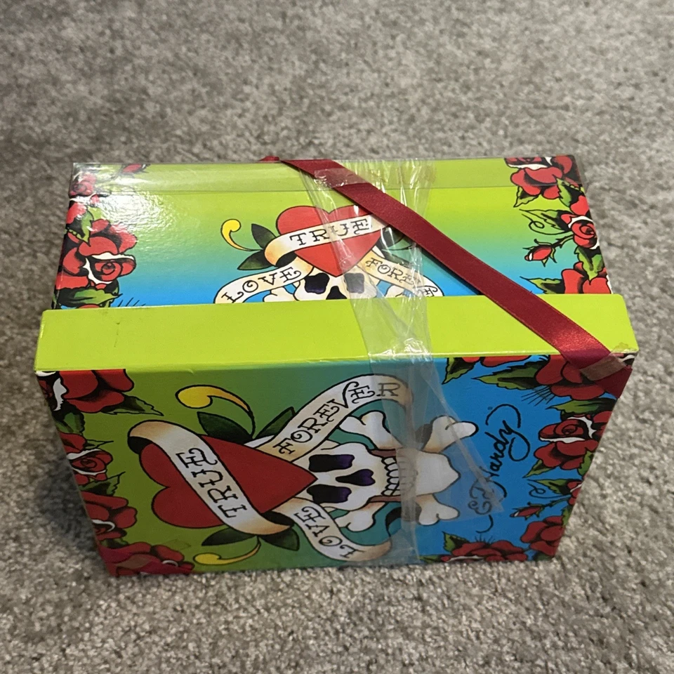 Nuevo de Lote Antiguo Ed Hardy Caja de Almacenamiento de Fotos (2 Marcos 1 Álbum) Caja Set de Regalo Y2K Cyber Vintage Foto 4 de 4