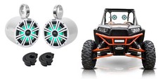 2 Kicker KM8 8" 600 Watt LED Tower Speakers For Polaris RZR/ATV/UTV/Cart/Jeep