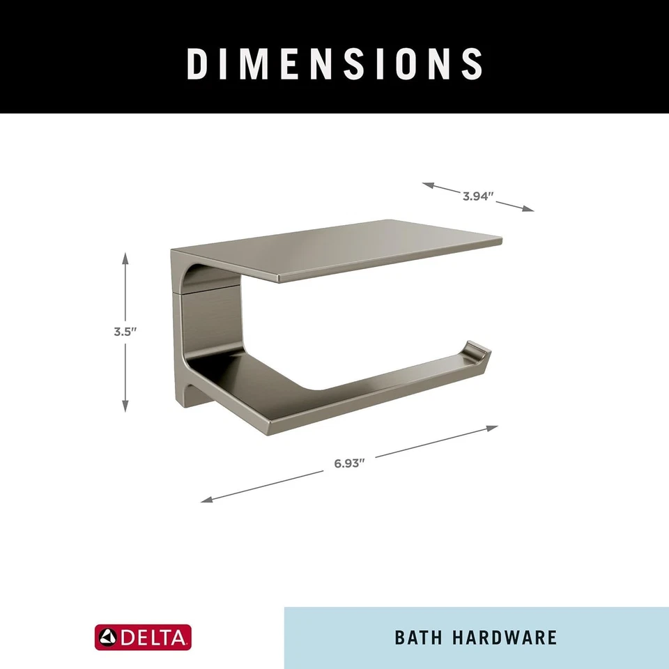 Delta 79956 Brilliance Stainless Pivotal 7" Tissue Holder With Shelf - Image 4 of 4