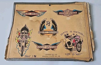 Rare Vintage 1976 Traditional Spaulding &Rogers Tattoo Shop Flash Sheet