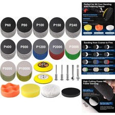 131pc 3" Sanding Discs Set Headlight Restoration Kit 60-10000 Grit Hook and Loop 0.23 per gallon