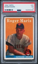 1958 Topps 47 Roger Maris PSA 5 EX - Great Eye Appeal! Yankees Slugger 