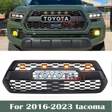Front Grille For 2016-2023 Tacoma SR SR5 Mesh Grill Black w/4 LED/Garnish Sensor