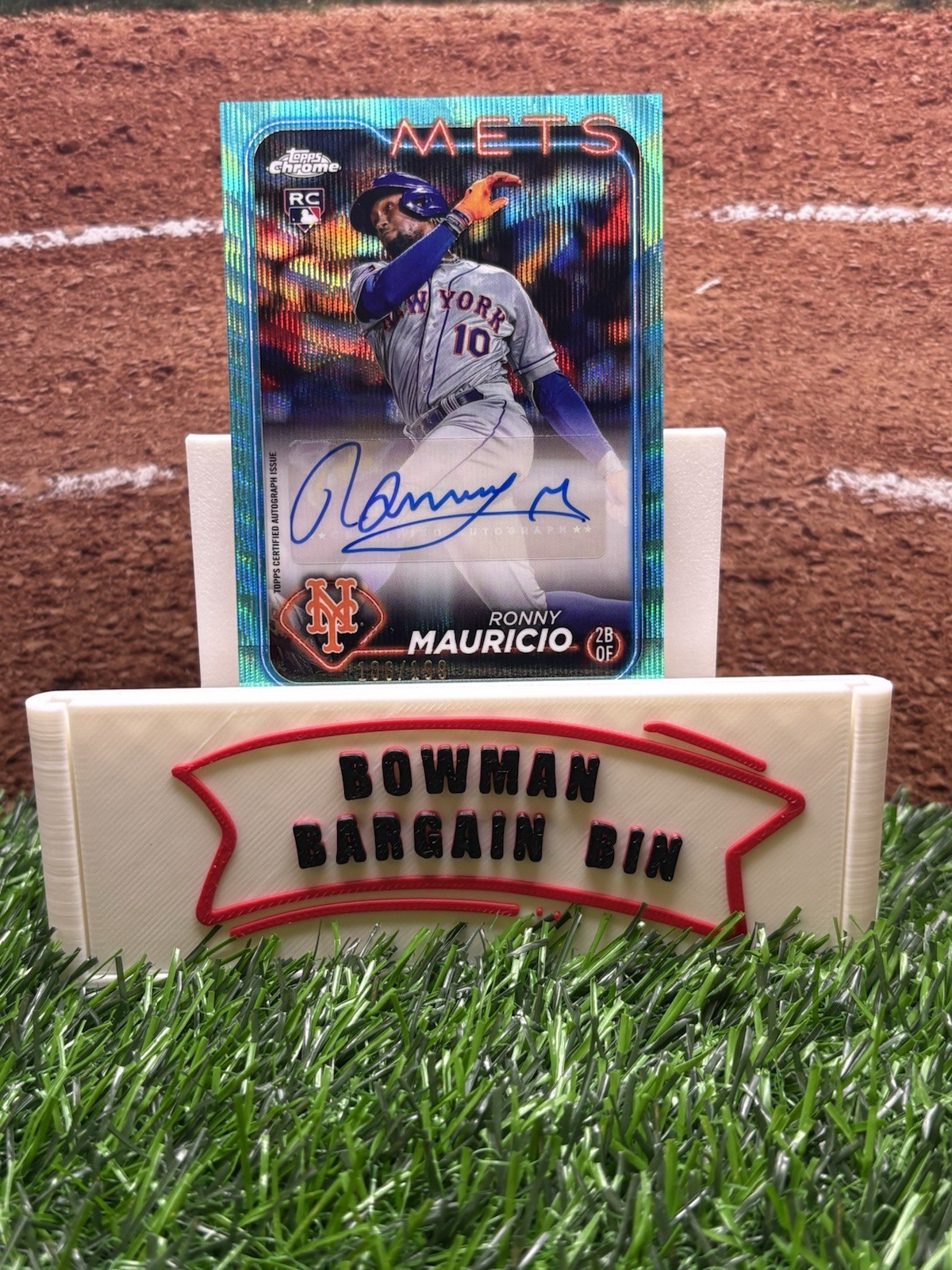 2024 Topps Chrome Update - Autographs Ronny Mauricio #AC-RM Aqua Wave /199