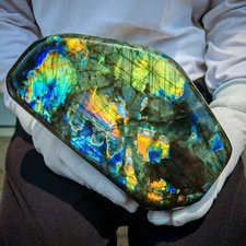 8.47LB Natural Labrador moonstone quartz free form mineral specimen 3.85kg