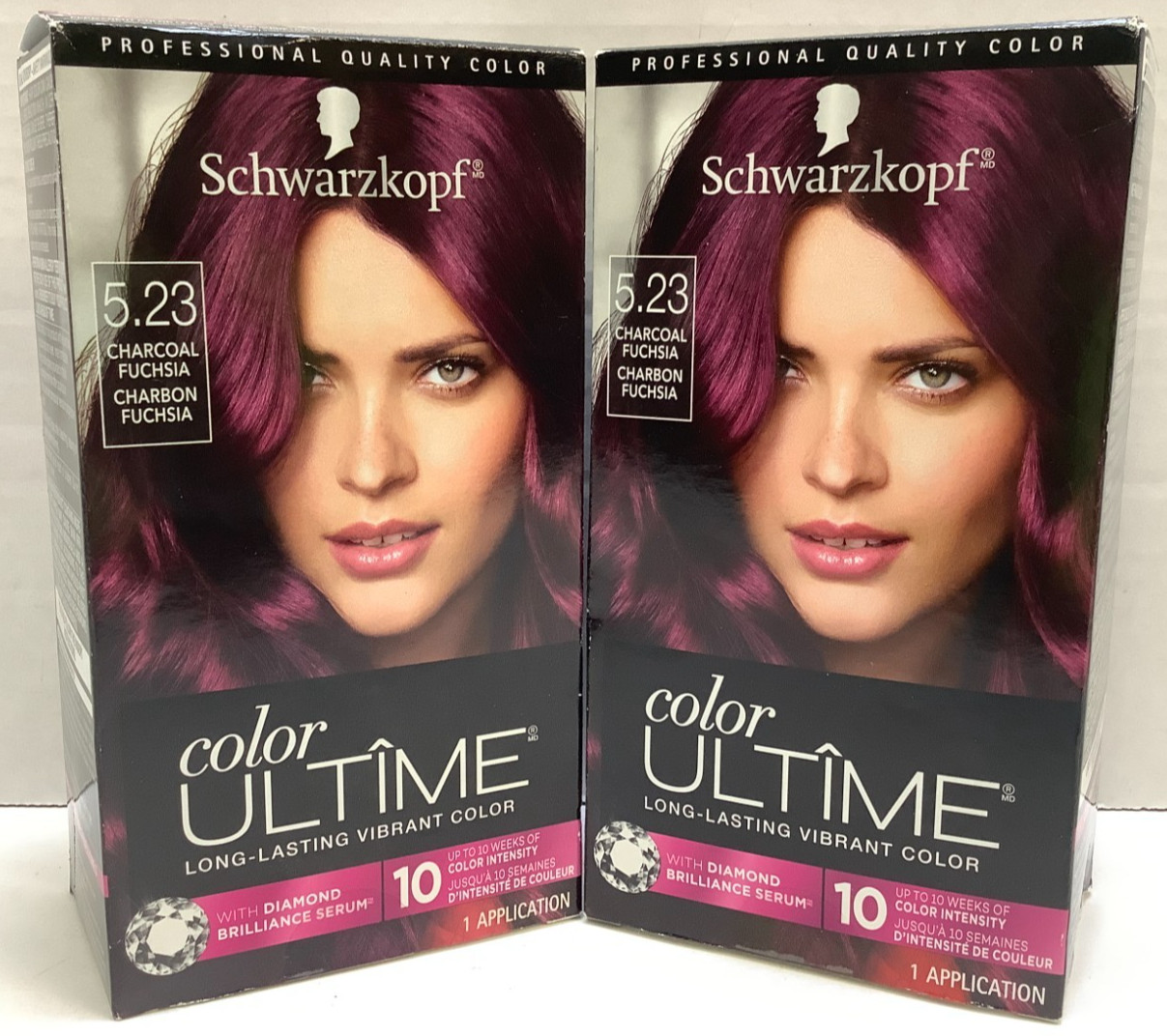 Ultime 5.23 Charcoal Fuchsia Permanent Hair Dye, 2 Pack