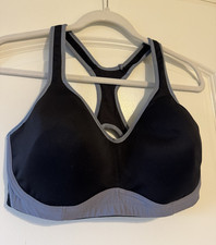 C9 by Champion Women's Sports Bra XXL Black/Gray Crossback Hook Eye Wireless