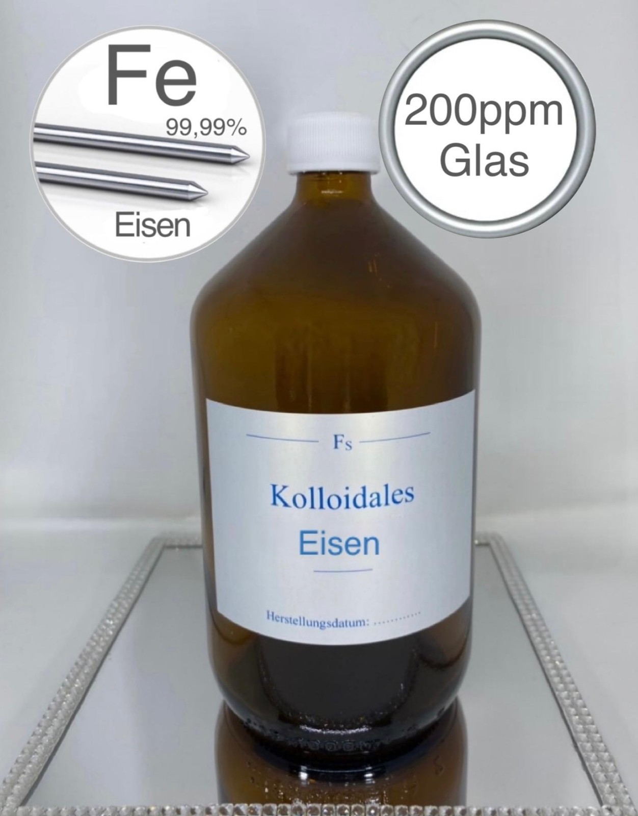 Kolloidales Eisen, 1000ml, hochrein, hochkonzentriert, 200ppm, frisch, top!!!