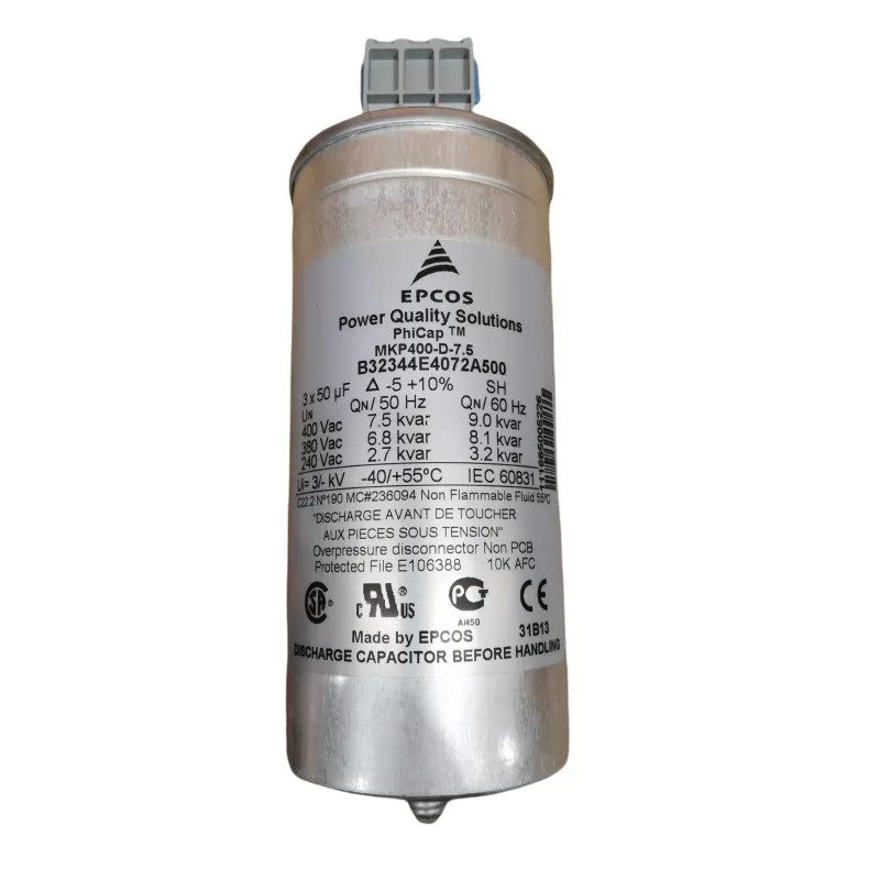 Epcos 111665005 phicap sig 400v 50//60hz-7.5//9kvar 3ph b32344e4072a500b condens