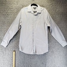 Banana Republic Shirt Mens Size Large Gray Grant Slim Fit Non-Iron Button-Up