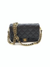 Chanel Classic Flap Bag Lambskin Quilted Chain Crossbody Bag Black [Duties Paid]