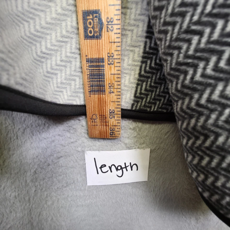 Ike Behar Cape Womens One Size Open Wrap Poncho Fleece Sherpa Lined Patchwork - Image 4 of 4