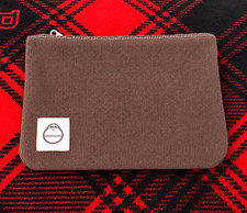 Brown Fabric Zippered Makeup Bag Pouch Cosmetic Zip Bag