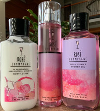 3pc ROS  CHAMPAGNE ROSE LOTION, FRAGRANCE MIST  Shower GEL Bath and Body Works