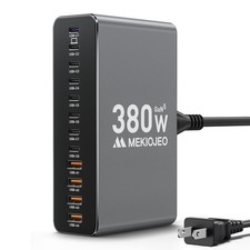 Best 12 Ports Aluminum Alloy 380W Charging Station Fast USB C Charger Block 65W