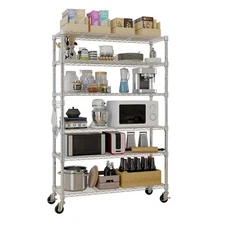 6 Tier Wire Shelving Storage Rack Adjustable Metal Shelf Garage Organizer Silver