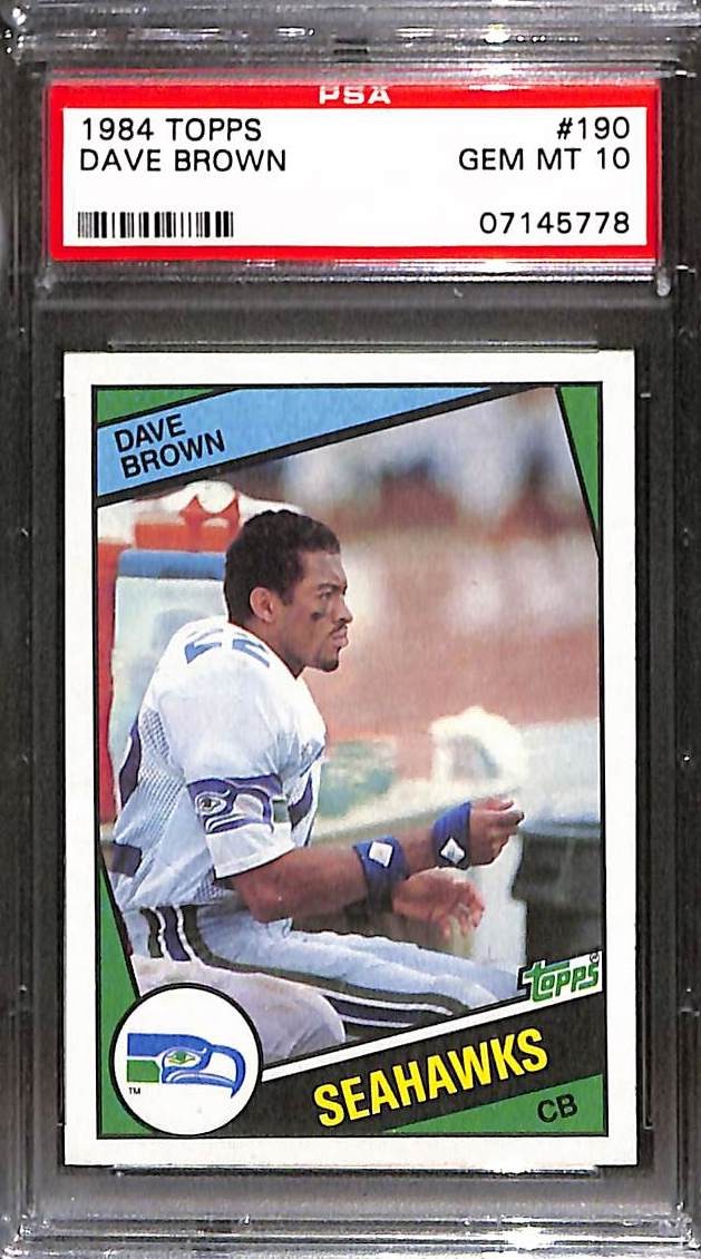 1984 TOPPS #190 DAVE BROWN PSA 10 GEM-MT 07145778