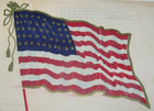 Vintage Patriotic Postcard 46-Star American Flag Old Glory Embossed Waves — photo 2