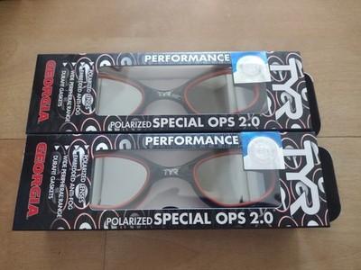 New TYR Special Ops 2.0 Polarized Swim Goggles Georgia University 2 Pairs