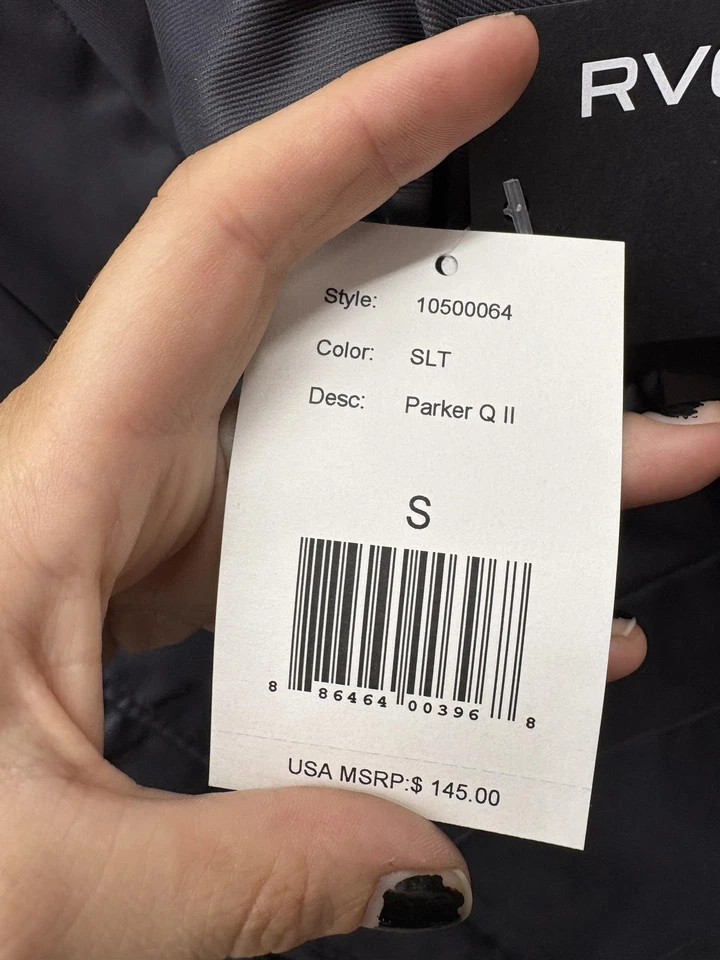 RVCA Jacket Mens Small Gray Parker Q II Hooded Quilted Workwear Outdoor Coat - Image 4 of 4