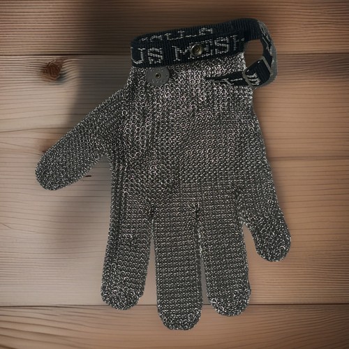 US MESH Stainless Steel Mesh Safety Glove Cut Resistant size S L6041 - Button