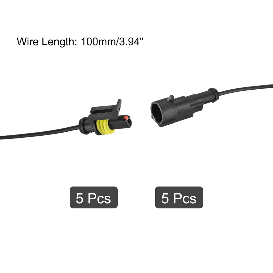 Conector Eléctrico 1 Pasador Macho Hembra 0.75mm2 con 100mm Cable 5 Juegos - Imagen 2 de 4