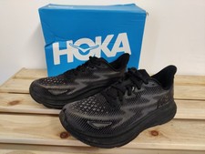 HOKA ONE ONE CLIFTON 9 TRAINERS UK 6 US 7.5 BLACK GREY RUNNING SHOES WOMENS