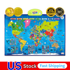 i-Poster My World   Interactive Talking World Map for Kids Ages 5-12 to Learn Co