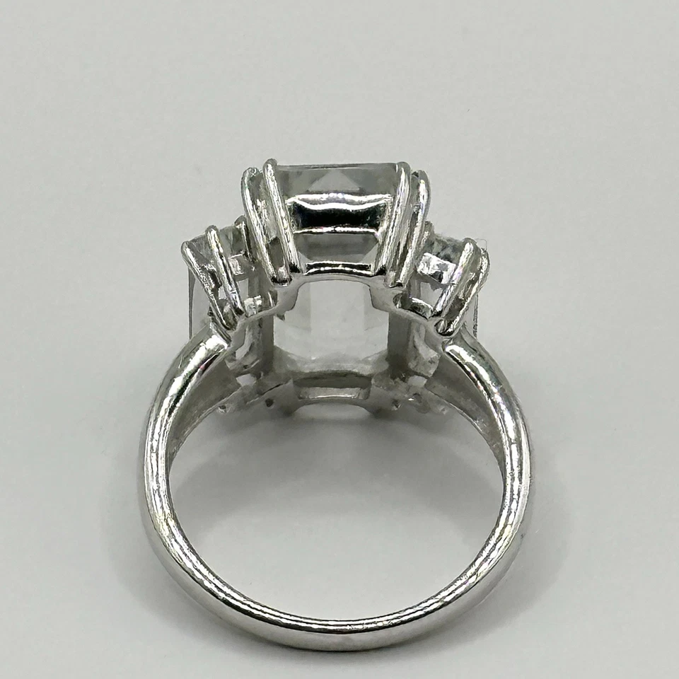 Anillo de plata de ley firmado ADI 925 piedra aguamarina azul claro talla 9,5 Foto 4 de 4