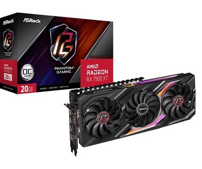ASRock AMD Radeon  RX 7900 XT Phantom Gaming 20GB OC Graphics Card 320 Bit 7680