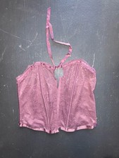 NWT Torrid Size 2 Mauve Pink Purple Lace Satin Bustier Corset Top Sleeveless