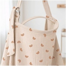Muslin Nursing Cover for Breastfeeding Cotton Baby Feeding Apron with Arch Neck