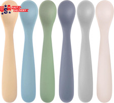6 Pack Silicone Baby Spoons, Baby Spoons Self Feeding 6 Months , BPA Free, Soft