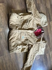 Vintage CARHARTT 996QZ Brown Insulated Coveralls Size 52R Made in USA