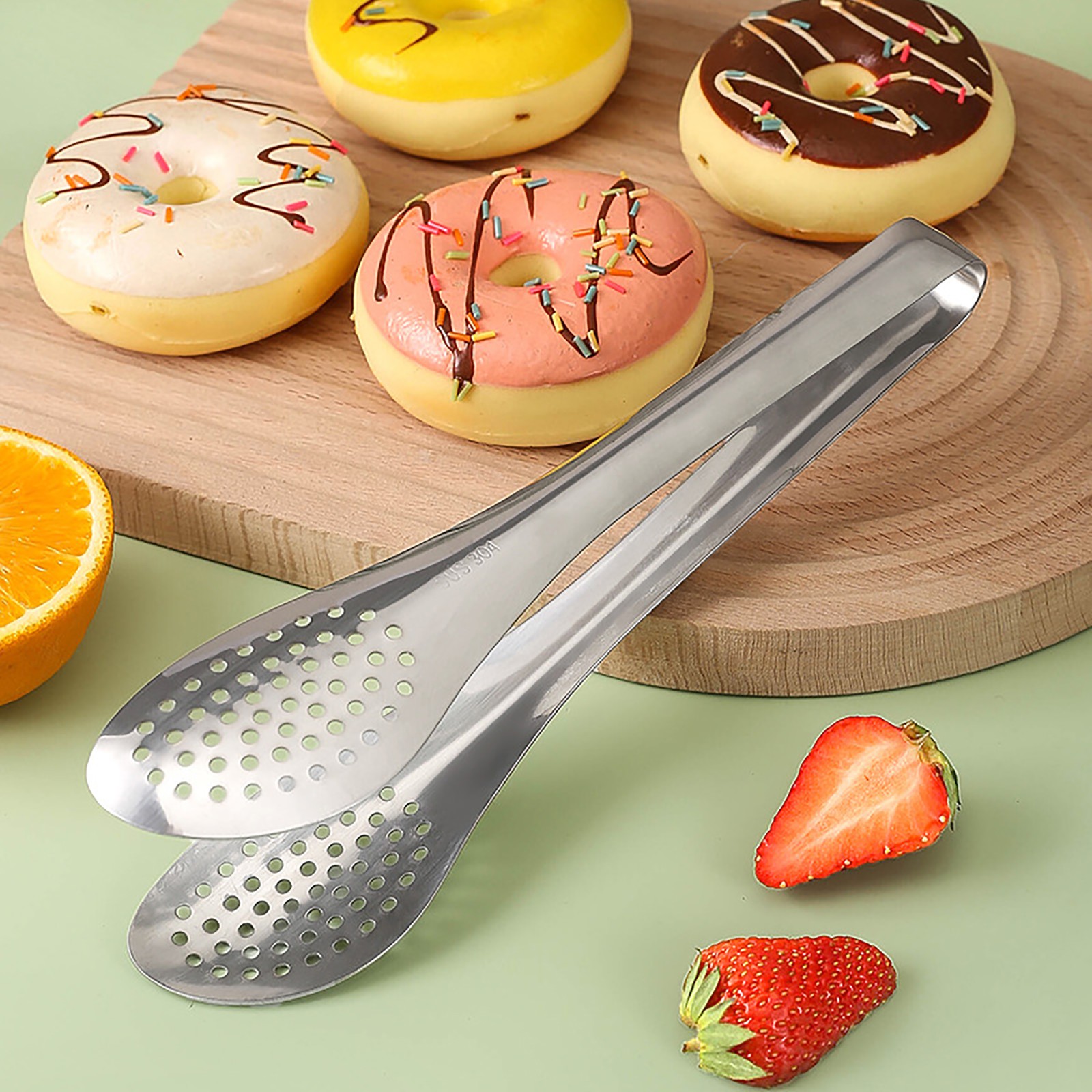 Kitchen Food Tongs Stainless Steel Steak Tongs Food Clips Cake Tongs Barbecu